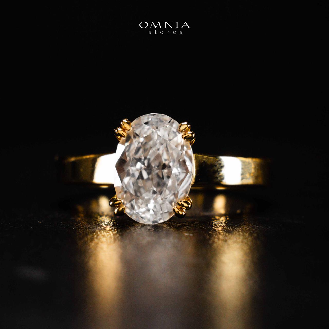 Omnia Asra Gold Ring In 925 Silver High Quality Certified Lab Crafted Stones - OMNIASTORES UAE