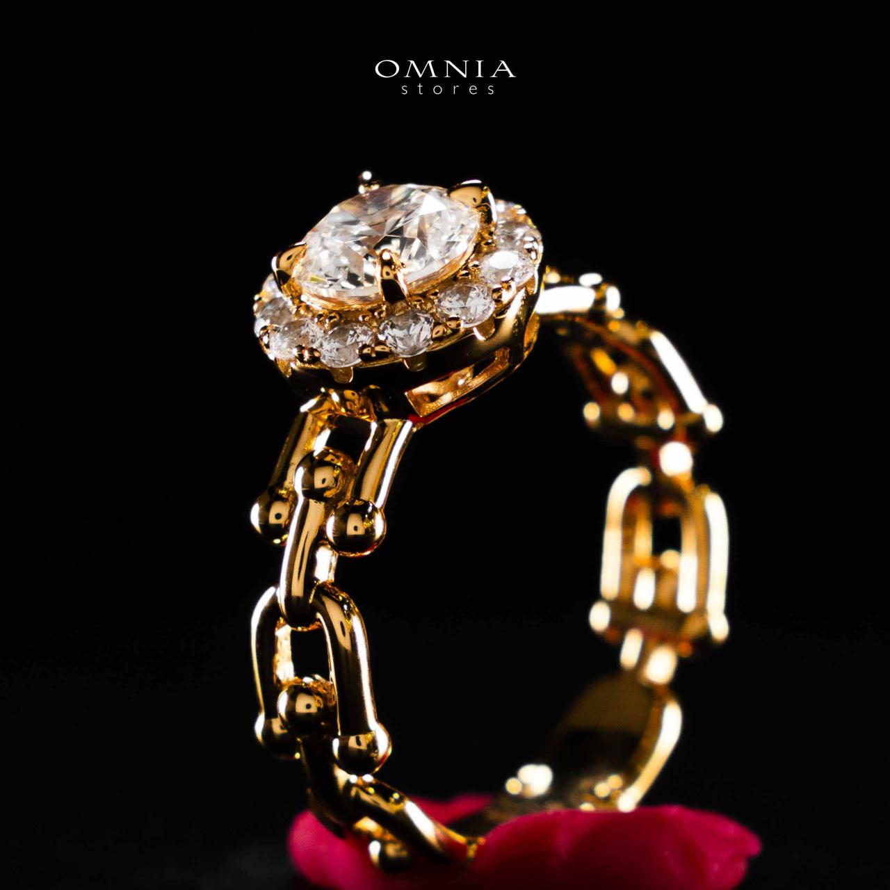 Omnia Shifaa Gold Ring In 925 Silver High Quality Certified Lab Crafted Stones - OMNIASTORES UAE