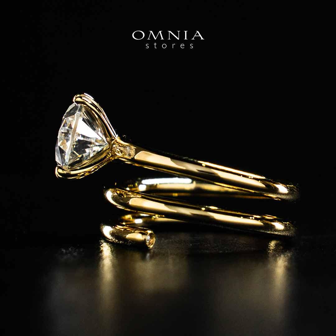 Omnia Nabeela White Golden Ring In 925 Silver High Quality Lab Crafted Pear Cut Stones 4ct - OMNIASTORES KSA