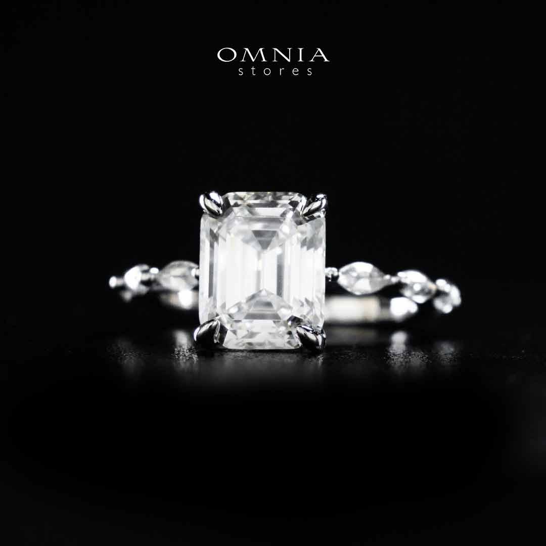 Omnia Azka White Silver Ring In 925 Silver High Quality Certified Lab Crafted Stones - OMNIASTORES UAE