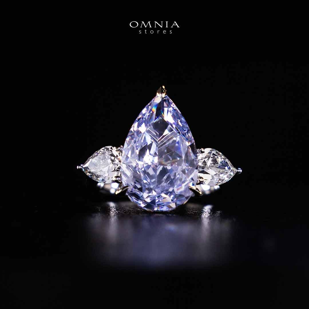 Omnia Nadira Light Purple and White Silver Ring In 925 Silver High Quality Certified Lab Crafted Stones - OMNIASTORES UAE