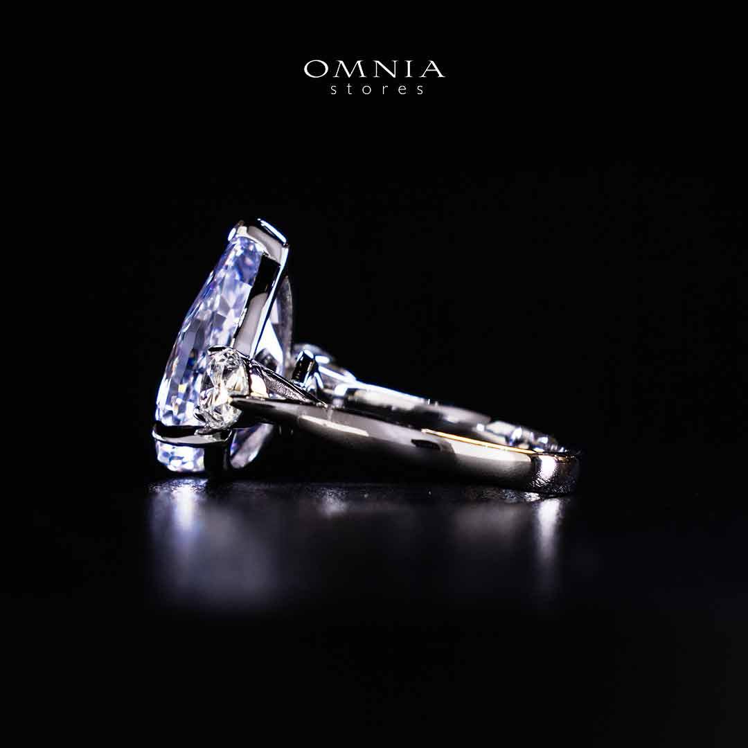 Omnia Nadira Light Purple and White Silver Ring In 925 Silver High Quality Certified Lab Crafted Stones - OMNIASTORES UAE