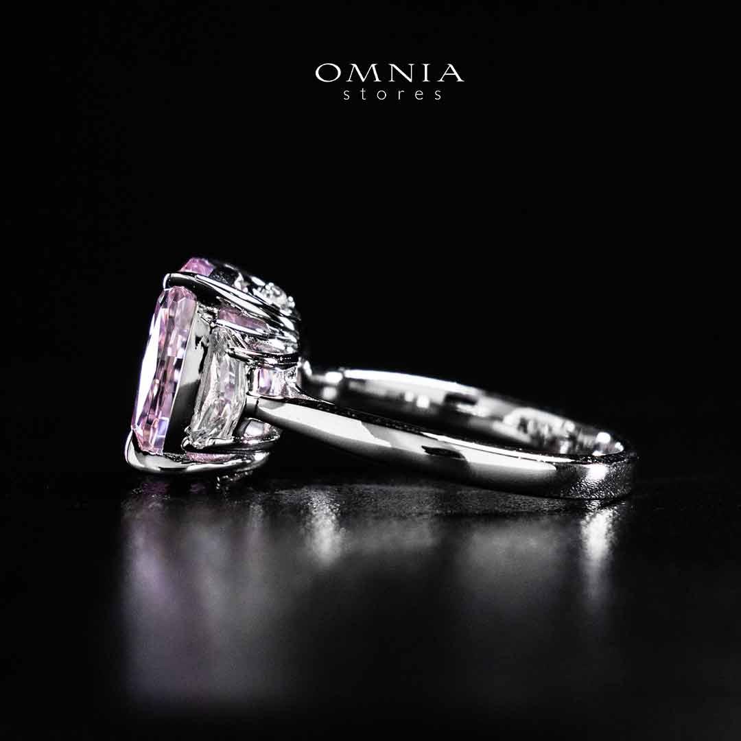 Omnia Safina Pink and White Silver Ring In 925 Silver High Quality Certified Lab Crafted Stones - OMNIASTORES UAE