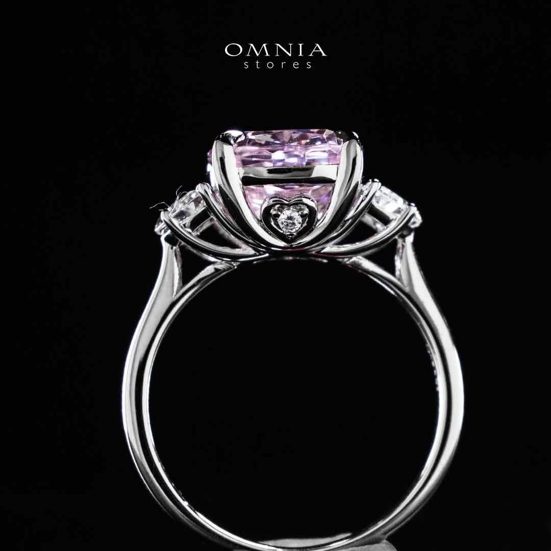 Omnia Safina Pink and White Silver Ring In 925 Silver High Quality Certified Lab Crafted Stones - OMNIASTORES UAE