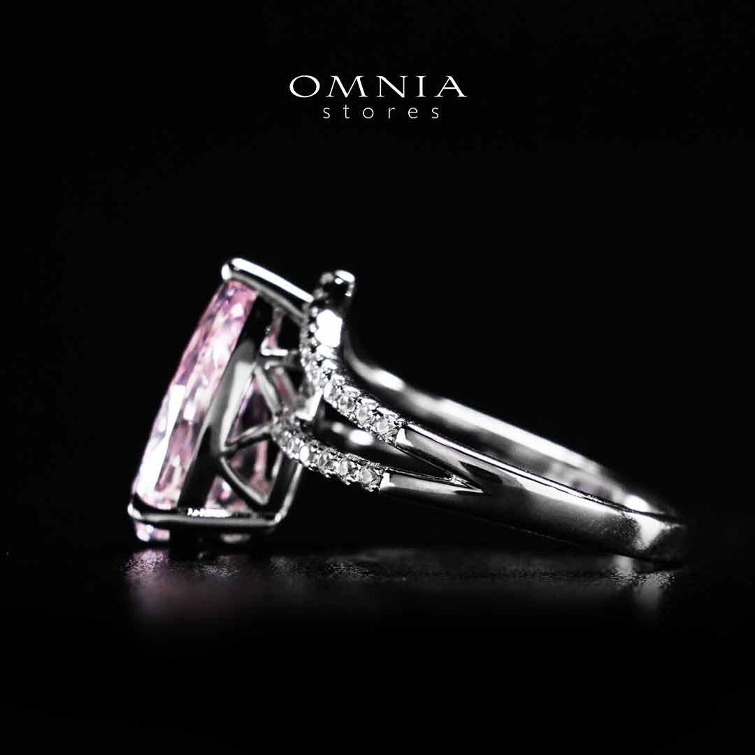 Omnia Zahina Pink and White Silver Ring In 925 Silver High Quality Certified Lab Crafted Stones - OMNIASTORES UAE