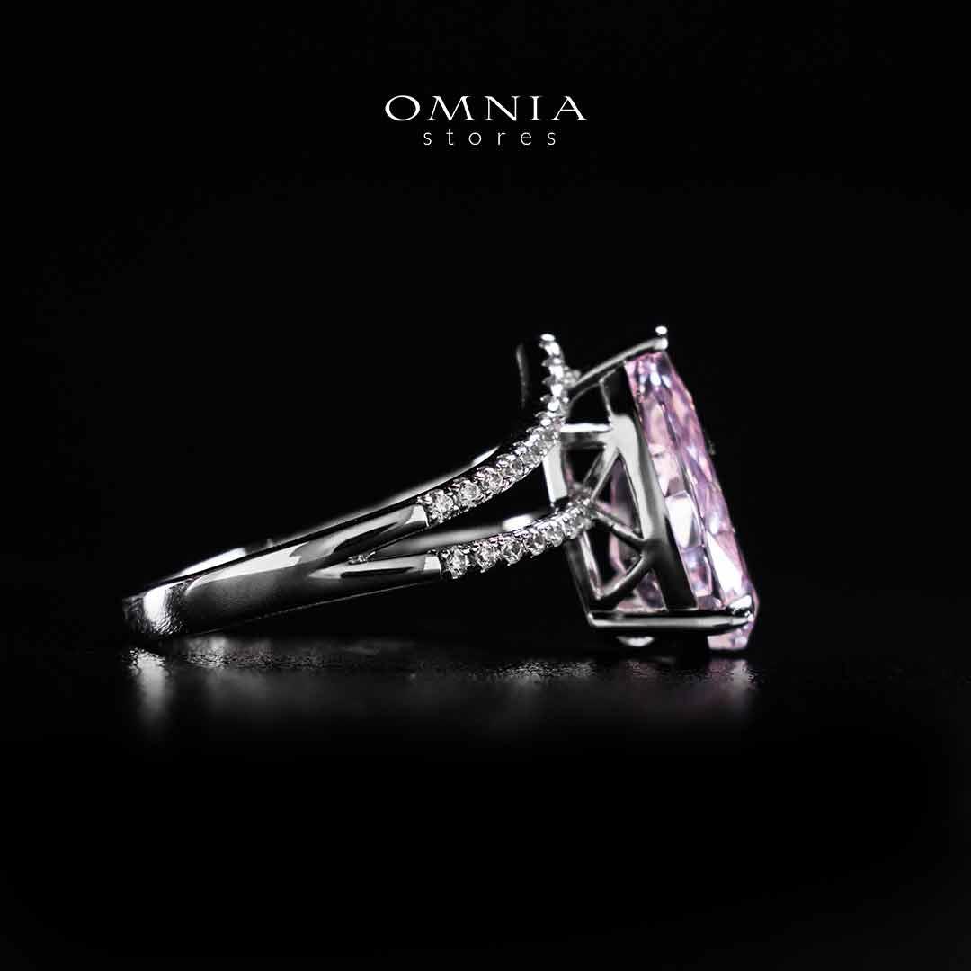 Omnia Zahina Pink and White Silver Ring In 925 Silver High Quality Certified Lab Crafted Stones - OMNIASTORES UAE