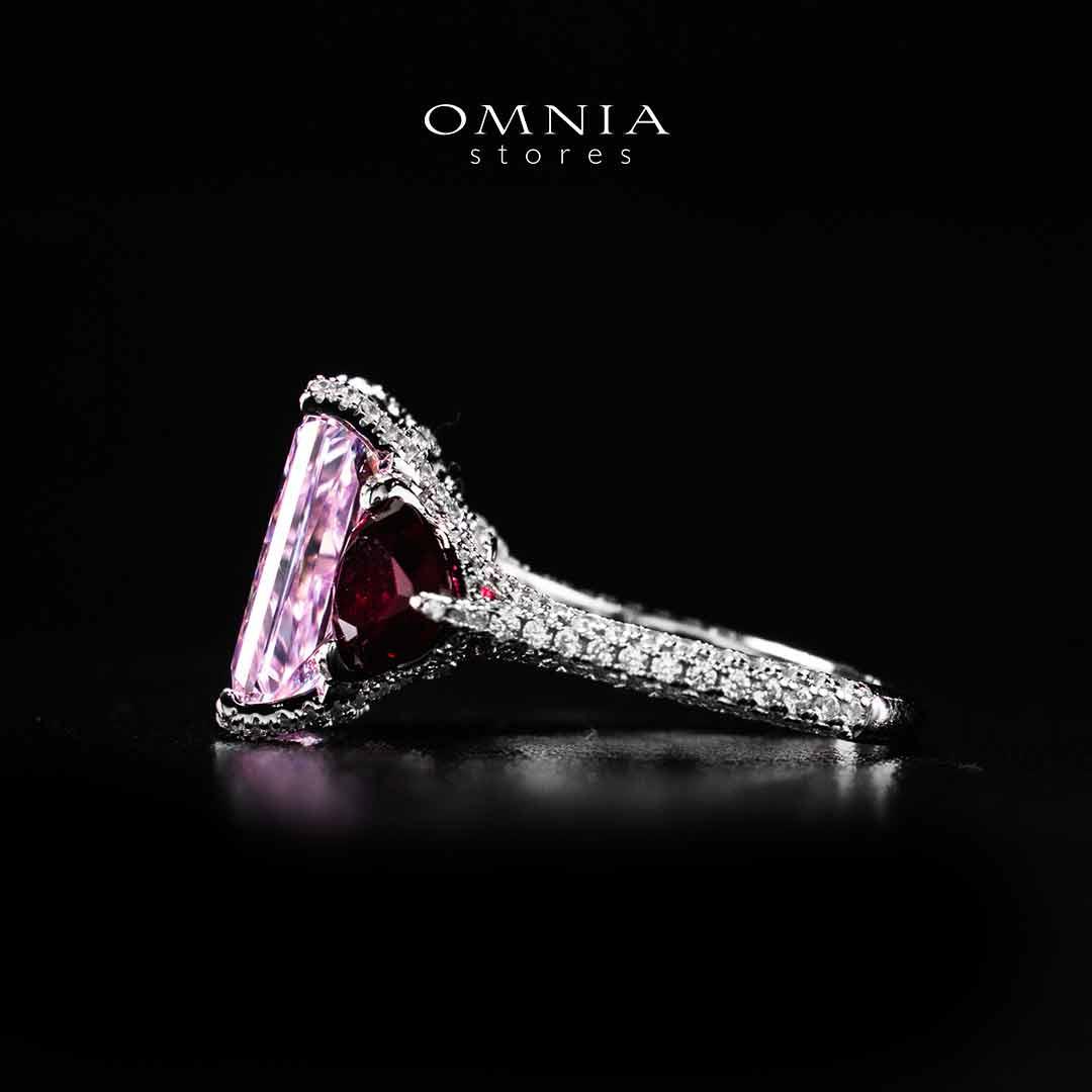 Omnia Salima Multi Color Silver Ring In 925 Silver High Quality Certified Lab Crafted Stones - OMNIASTORES UAE