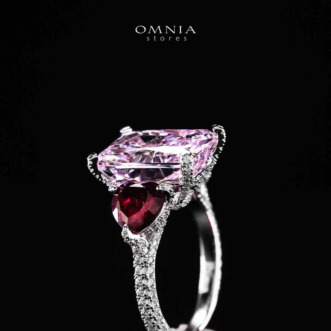 Omnia Salima Multi Color Silver Ring In 925 Silver High Quality Certified Lab Crafted Stones - OMNIASTORES UAE