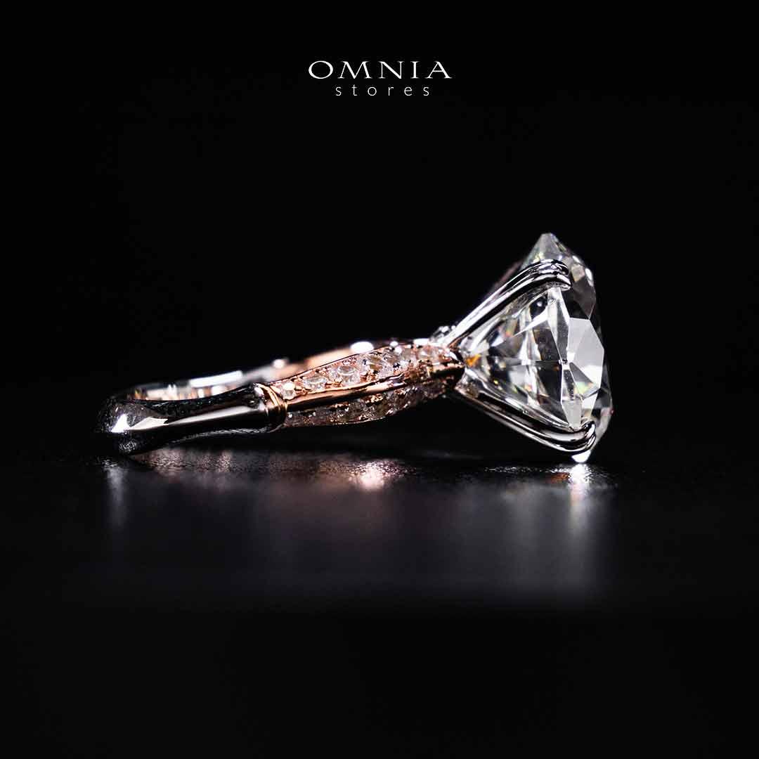 Omnia Muzna Rose Gold Silver Ring In 925 Silver High Quality Certified Lab Crafted Stones - OMNIASTORES UAE