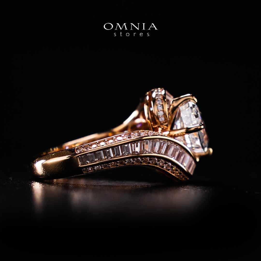 Omnia Rameen Rose Gold Twist Ring In 925 Silver High Quality Certified Lab Crafted Stones - OMNIASTORES UAE