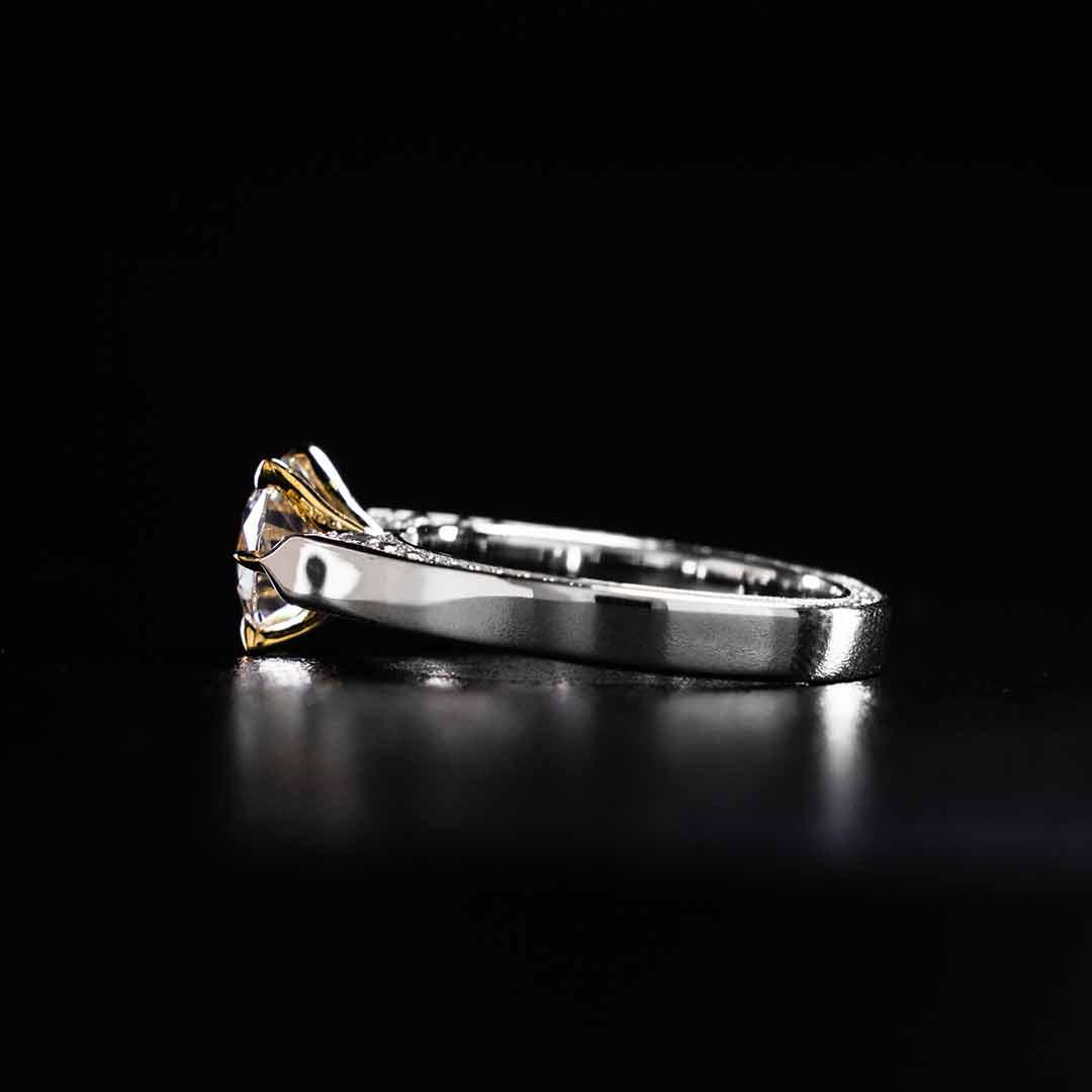 Omnia Mahnoor Gold With Silver Ring In 925 Silver High Quality Certified Lab Crafted Stones - OMNIASTORES UAE