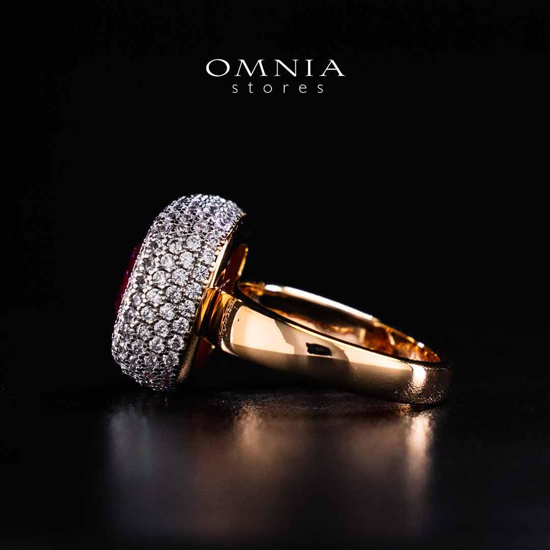 Omnia Rafidah Red Rose Gold Ring In 925 Silver High Quality Certified Lab Crafted Stones - OMNIASTORES UAE