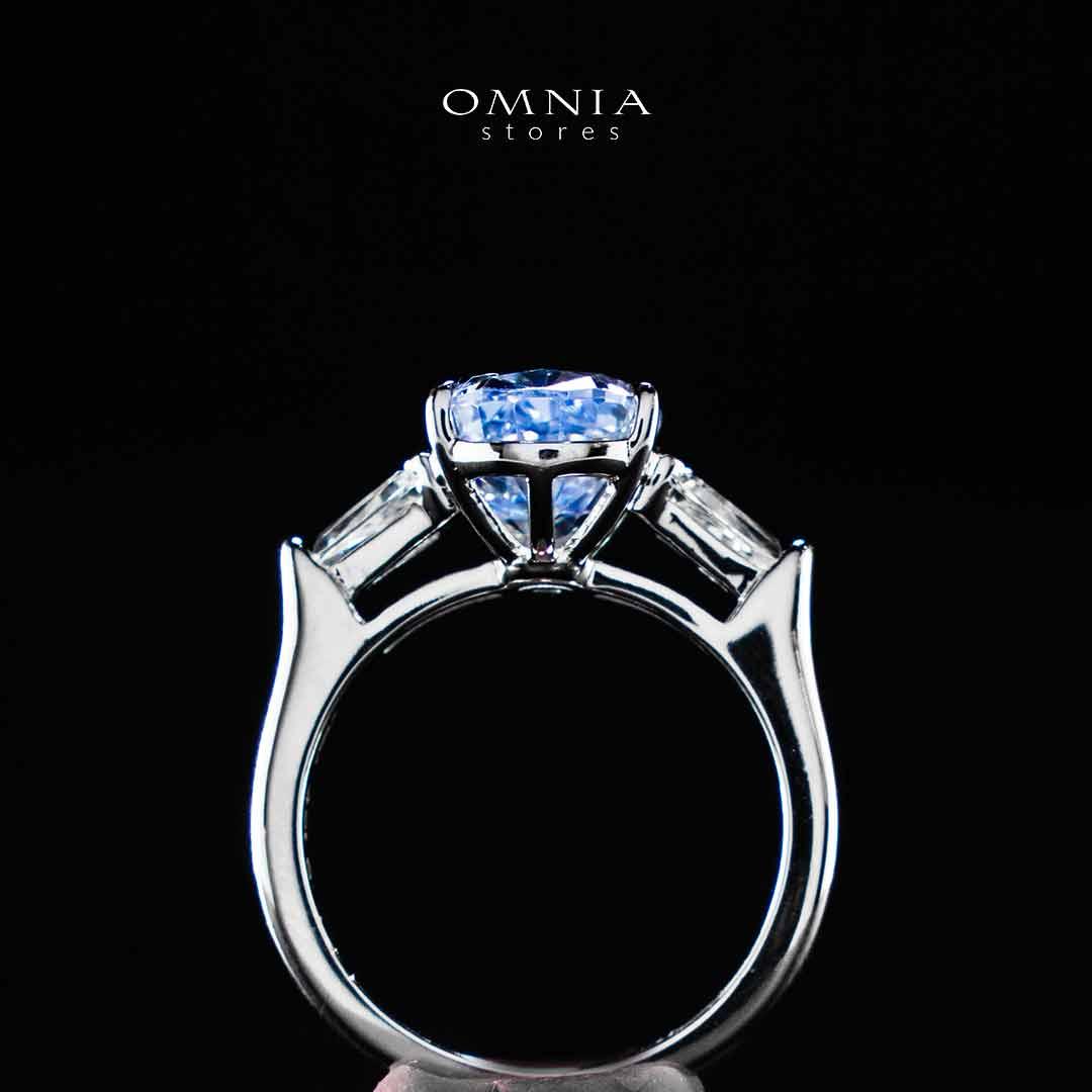 Omnia Jumanah Blue and White Silver Ring In 925 Silver High Quality Lab Crafted Stones - OMNIASTORES UAE