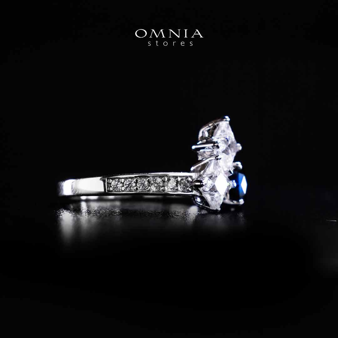 Omnia Rashida Star Blue Silver Ring In 925 Silver High Quality Certified Lab Crafted Stones - OMNIASTORES UAE