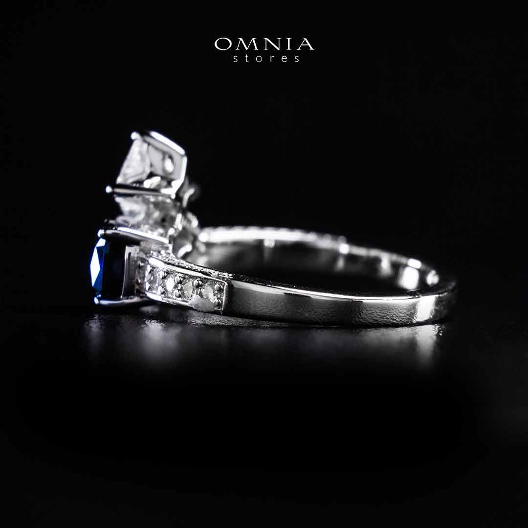 Omnia Rashida Star Blue Silver Ring In 925 Silver High Quality Certified Lab Crafted Stones - OMNIASTORES UAE