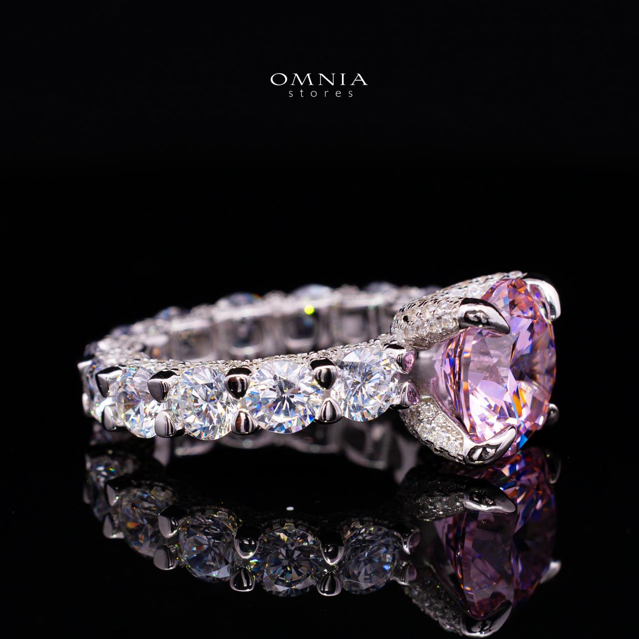 Charlize Pink Princess-Cut Inspired Ring in 925 Silver with Premium Simulated Diamonds - OMNIASTORES KSA