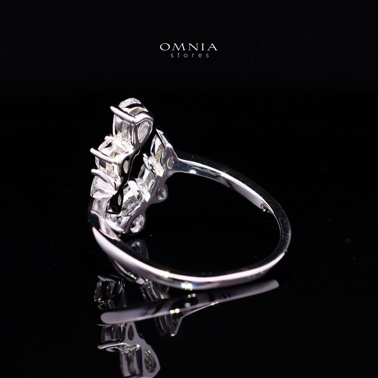 Roselle White Ring in 925 Silver with Premium Simulated Diamonds - OMNIASTORES KSA