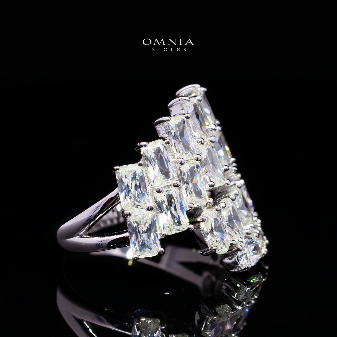 Glaiza White Ring in 925 Silver with Premium Simulated Diamonds - OMNIASTORES KSA