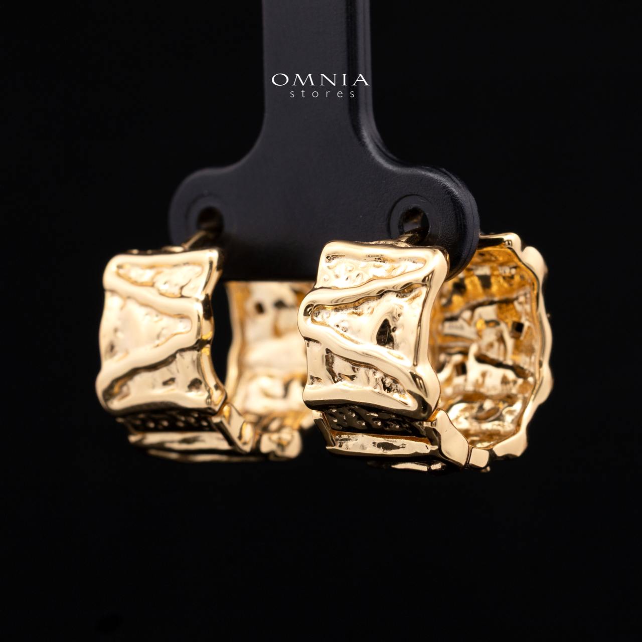 Giselle Gold-Plated Hoop Ring in 925 Silver with Premium Simulated Diamonds - OMNIASTORES KSA