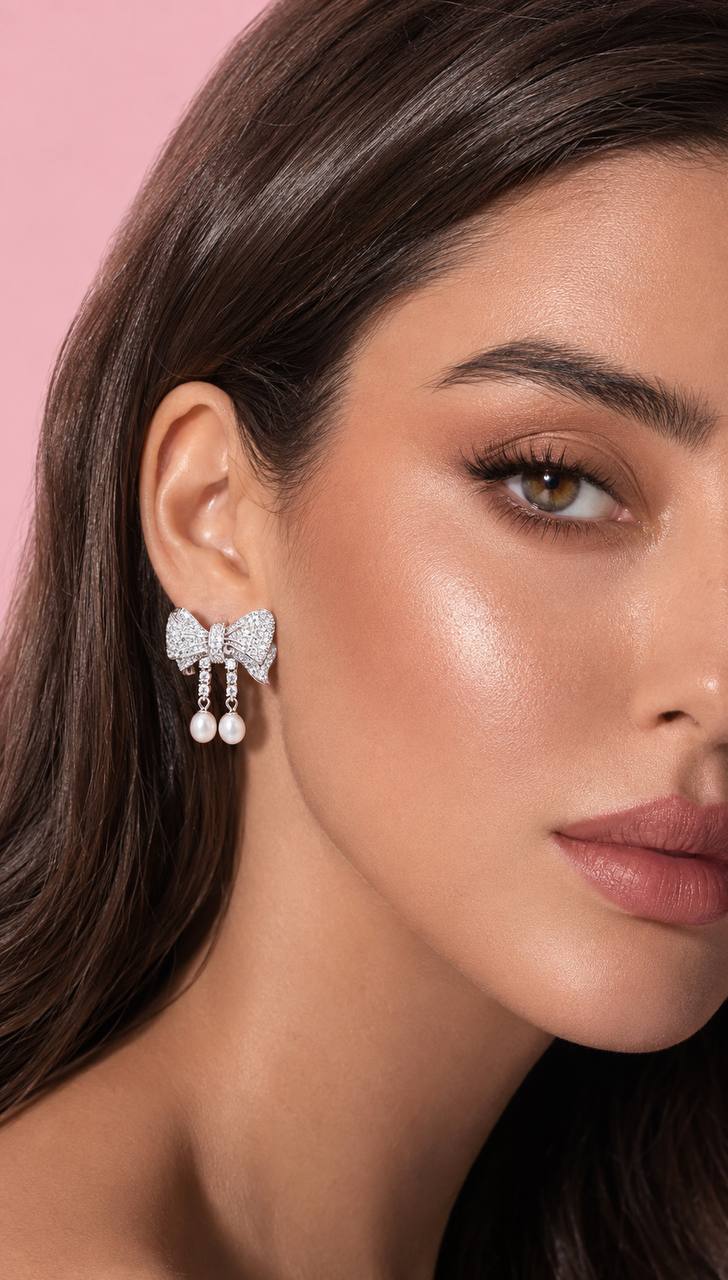Omnia Jana Earrings 925 Silver High Quality Simulated diamonds - OMNIASTORES KSA