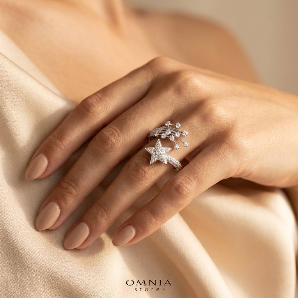 Calista Star White Moissanite Stone Ring With GRA Certified High Quality in 925 Silver - OMNIASTORES KSA