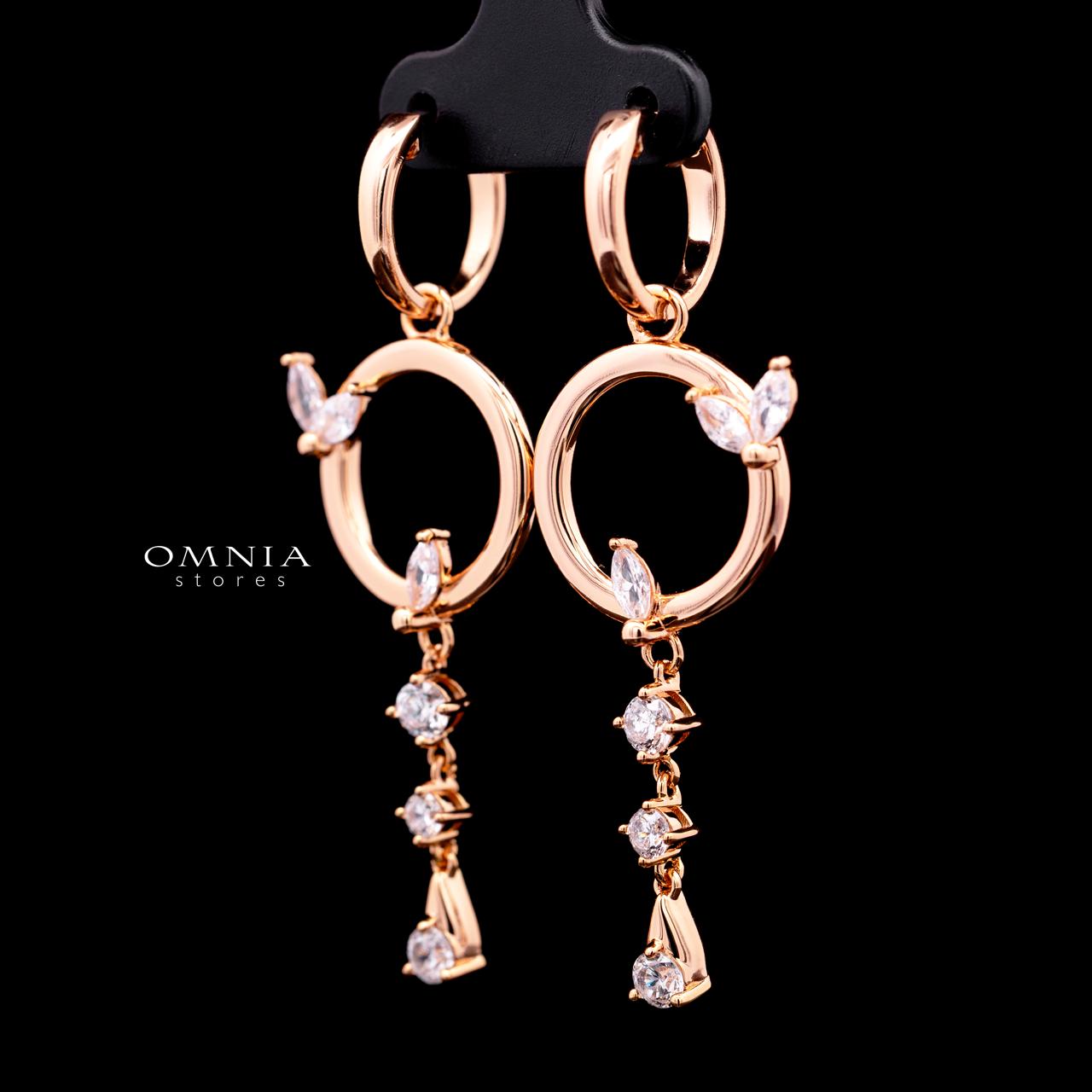 Stacey Rose Gold Premium Rhodium-Plated Alloy Earring with High-Quality Simulated Diamonds