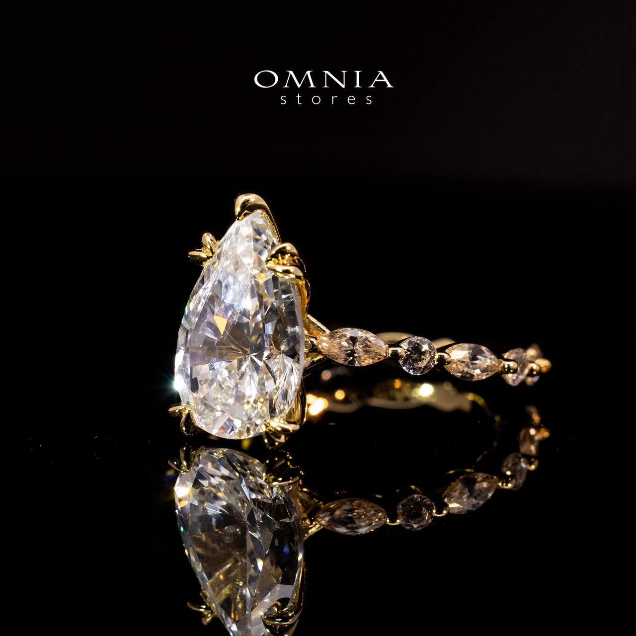 Omnia Rimaya Gold Ring In 925 Silver High Quality Certified Lab Crafted Stones - OMNIASTORES KSA