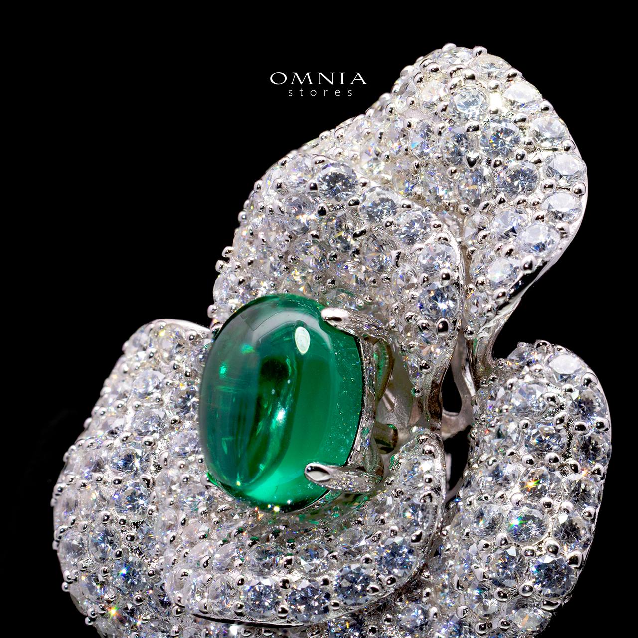 Anica Three-Petal Flower Brooch with High-Quality Simulated Diamonds in 925 Sterling Silver