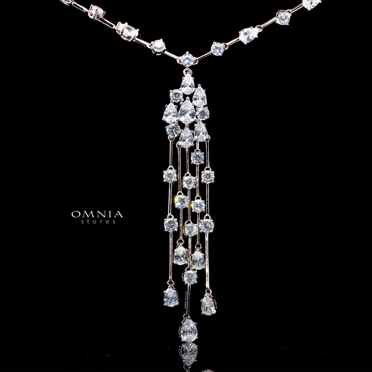 Adhara White Necklace with High-Quality Simulated Diamond in 925 Sterling Silver