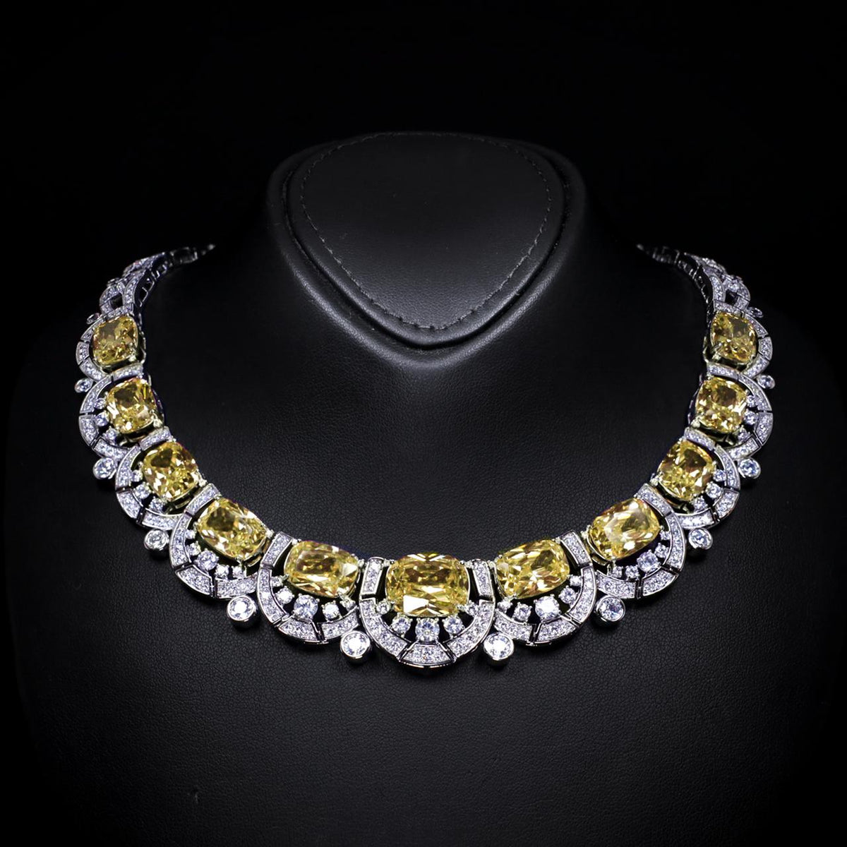 Liah Yellow Luxury Bridal Full Set with High-Quality Zircon Stones Premium Rhodium Plating