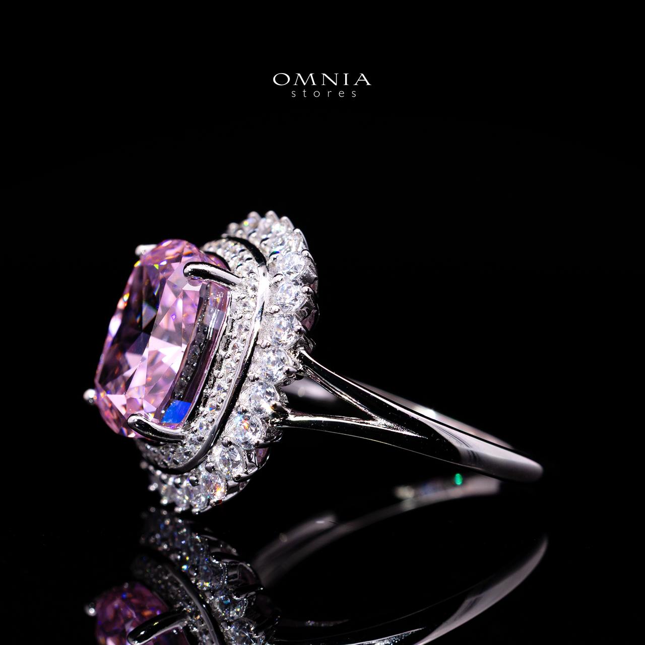 Ylona Pink Ring with Certified Premium Simulated Diamonds in 925 Sterling Silver - OMNIASTORES KSA