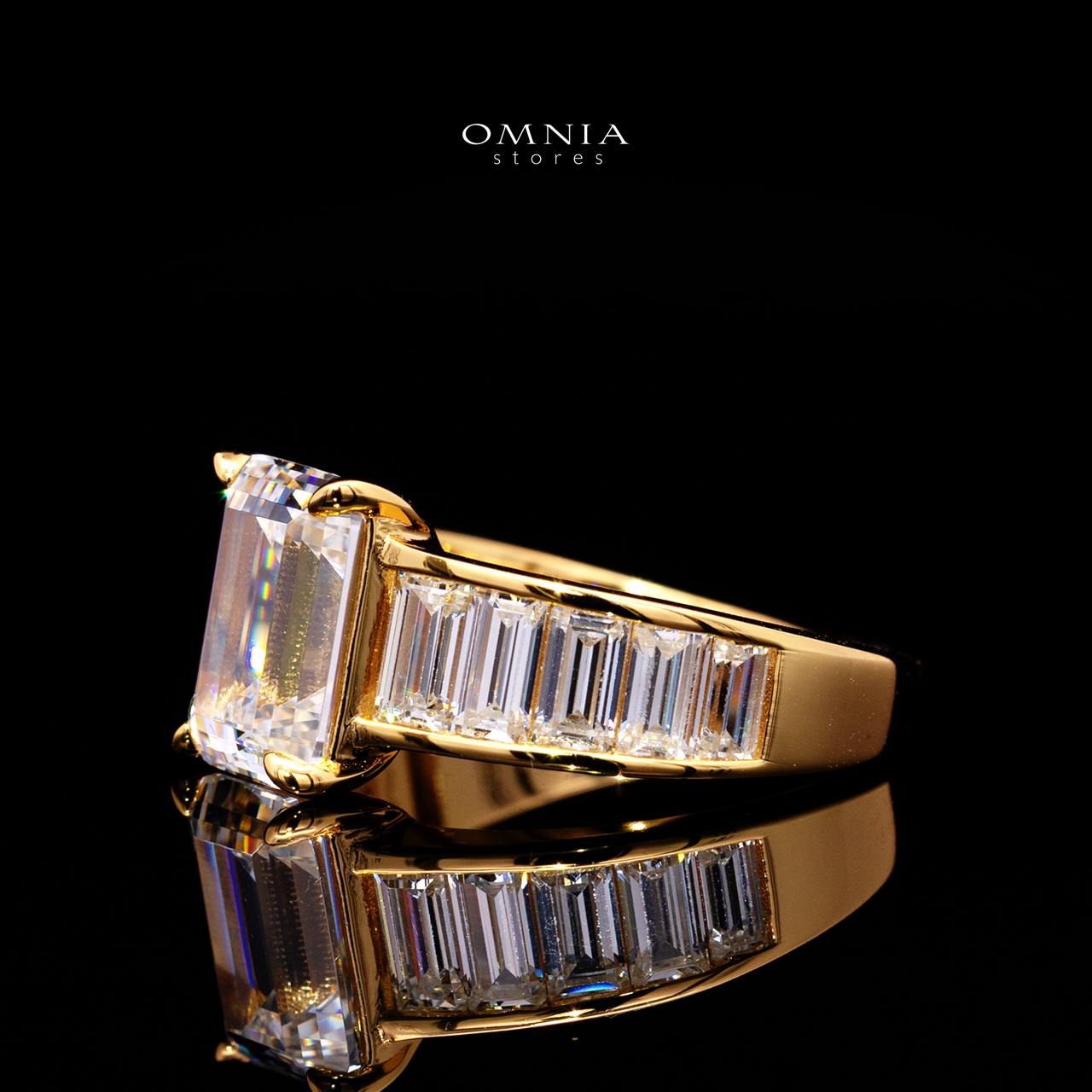 Elisse Gold-Plated Ring with Certified Premium Simulated Diamonds in 925 Sterling Silver - OMNIASTORES KSA