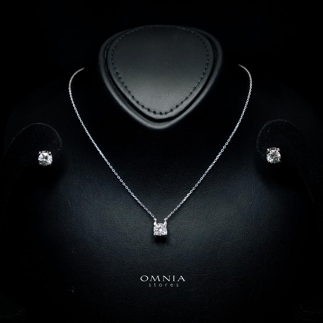 Hilarie Round Moissanite Earring & Necklace Set 6.5mm (1CT)With GRA Certificate in 925 Sterling Silver
