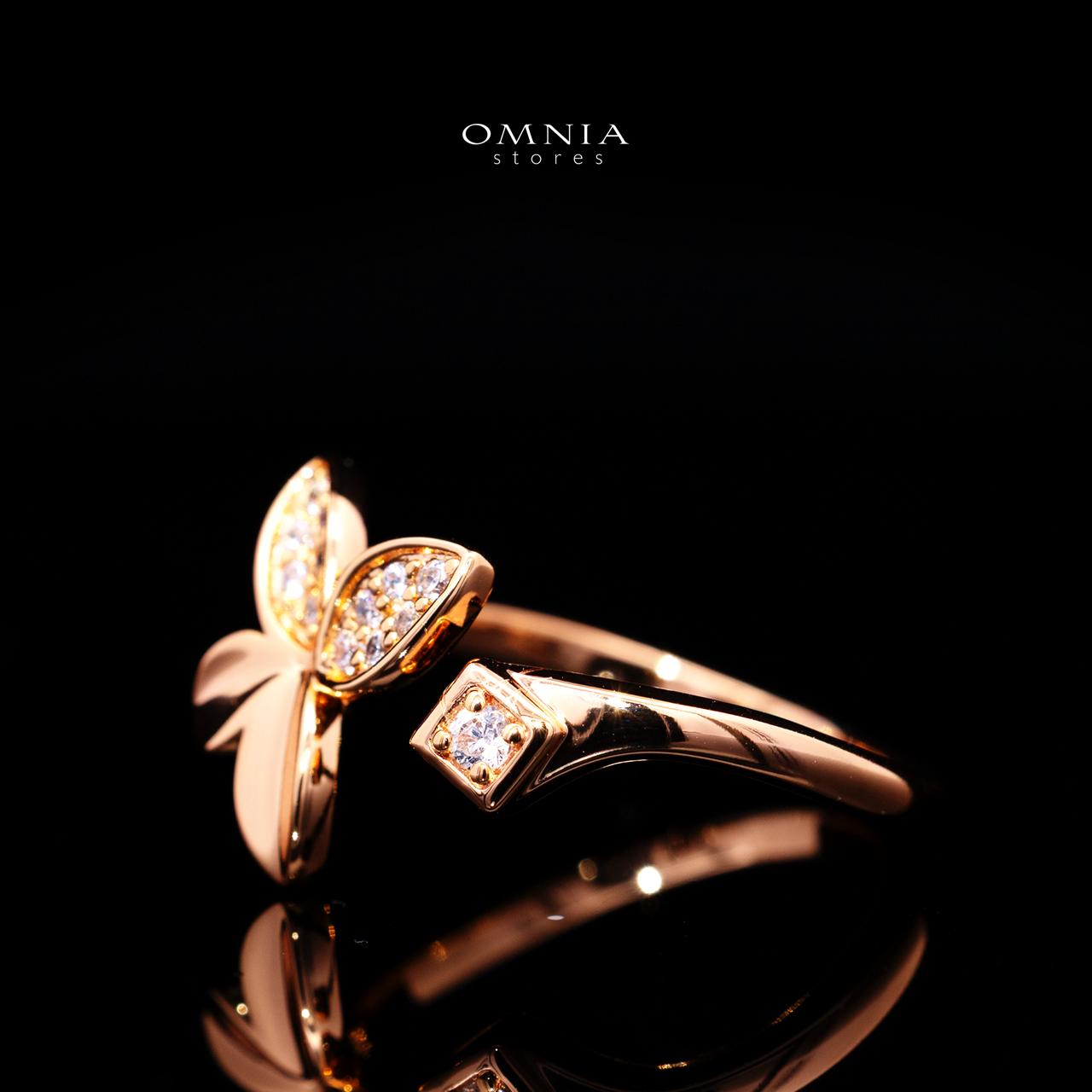 Althea Rose Gold Premium Rhodium-Plated Alloy Ring with High-Quality Simulated Diamonds