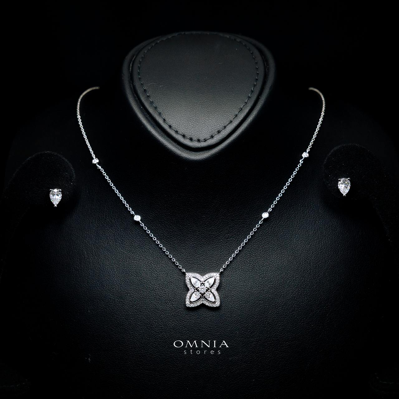 Olga Pear-Cut Moissanite Earring & Necklace Set 5x7mm (0.8CT) With GRA Certificate in 925 Sterling Silver
