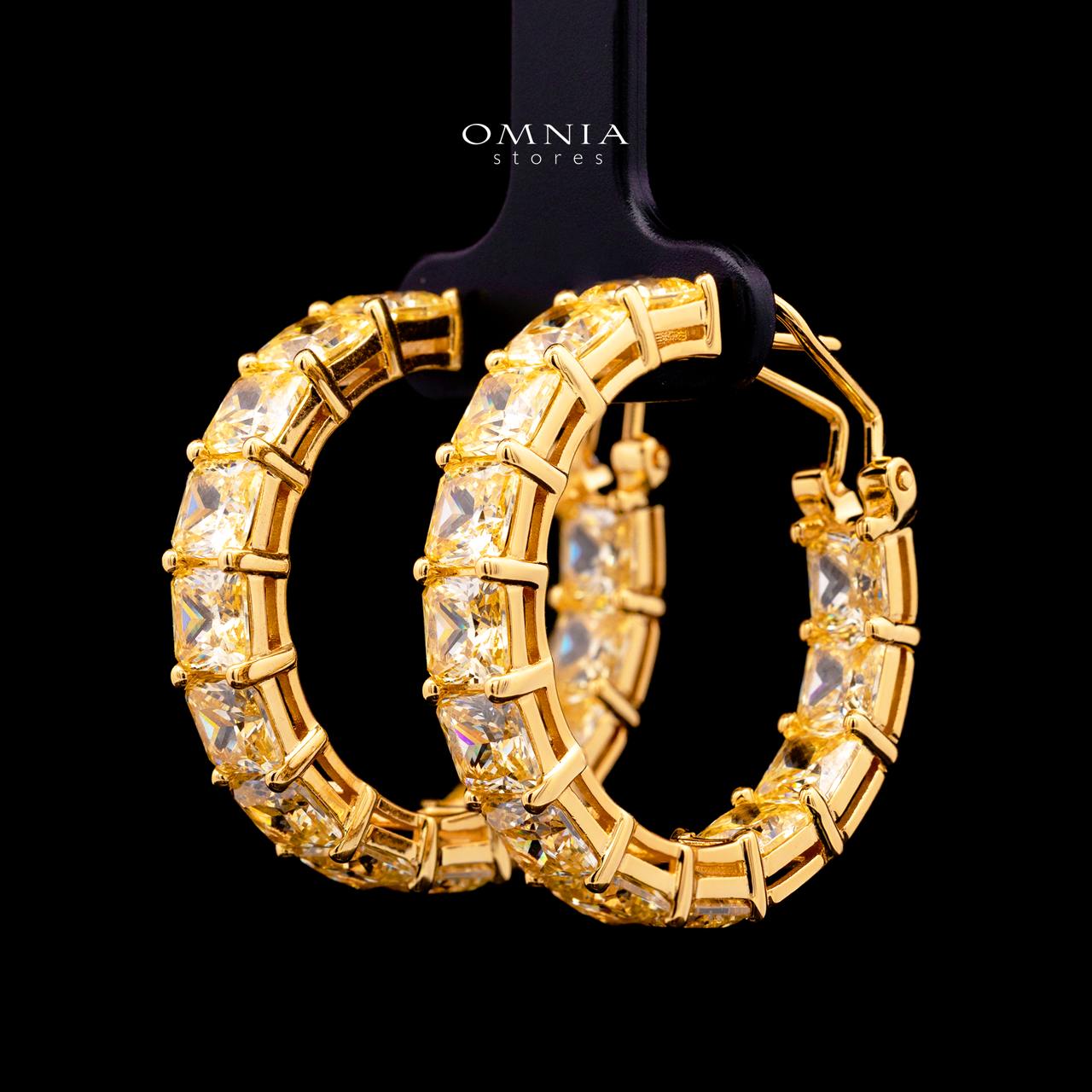 Omnia Selita Earrings 925 Silver In High Quality Simulated diamonds