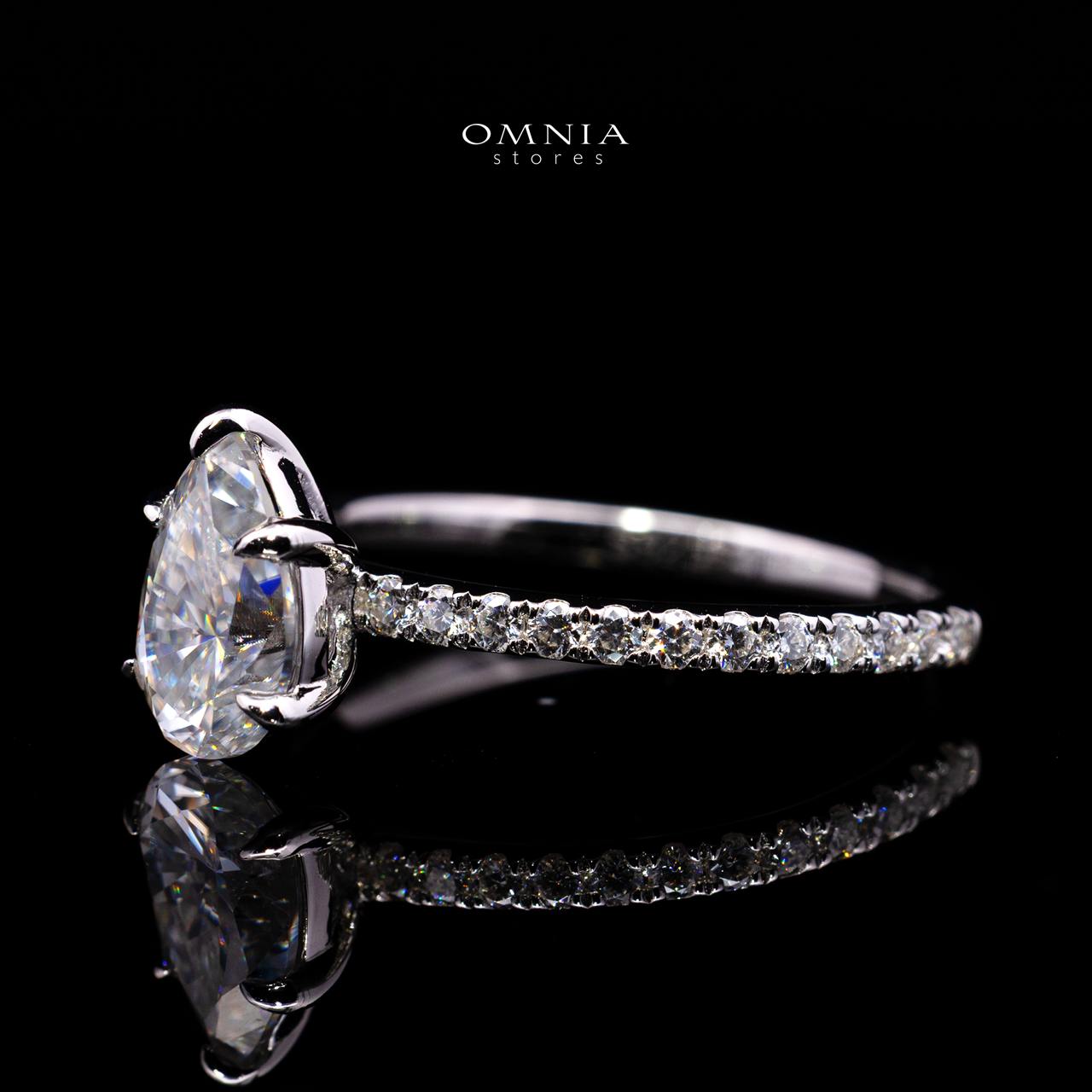 Tilda Pear-Cut Moissanite Ring 6x9mm (1.5CT) with Certificate in 925 Sterling Silver - OMNIASTORES KSA