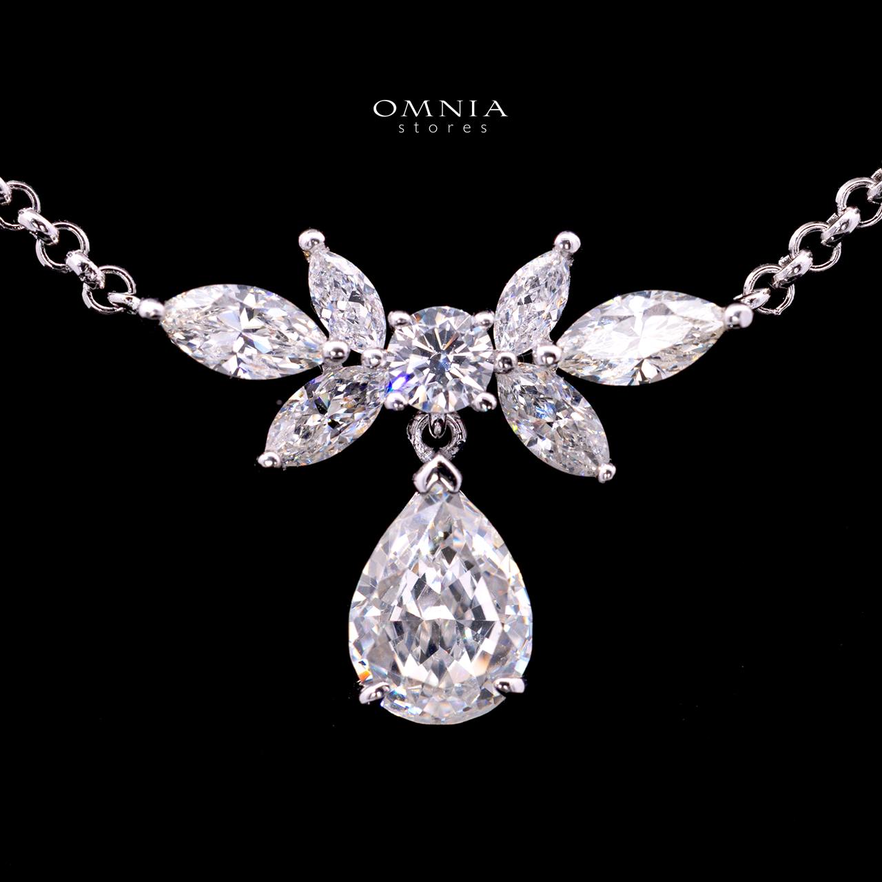 Brittany Necklace with Certified Premium Simulated Diamonds in 925 Sterling Silver - OMNIASTORES KSA