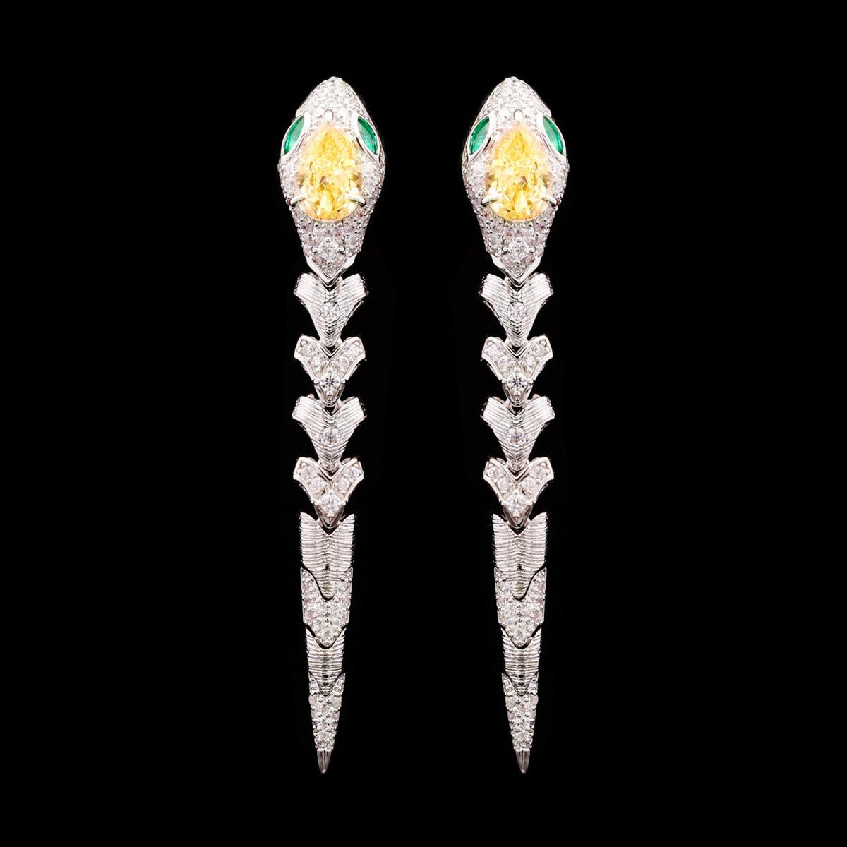 Adriana Yellow Luxury Bridal Full Set with High-Quality Zircon Stones Rhodium Plated