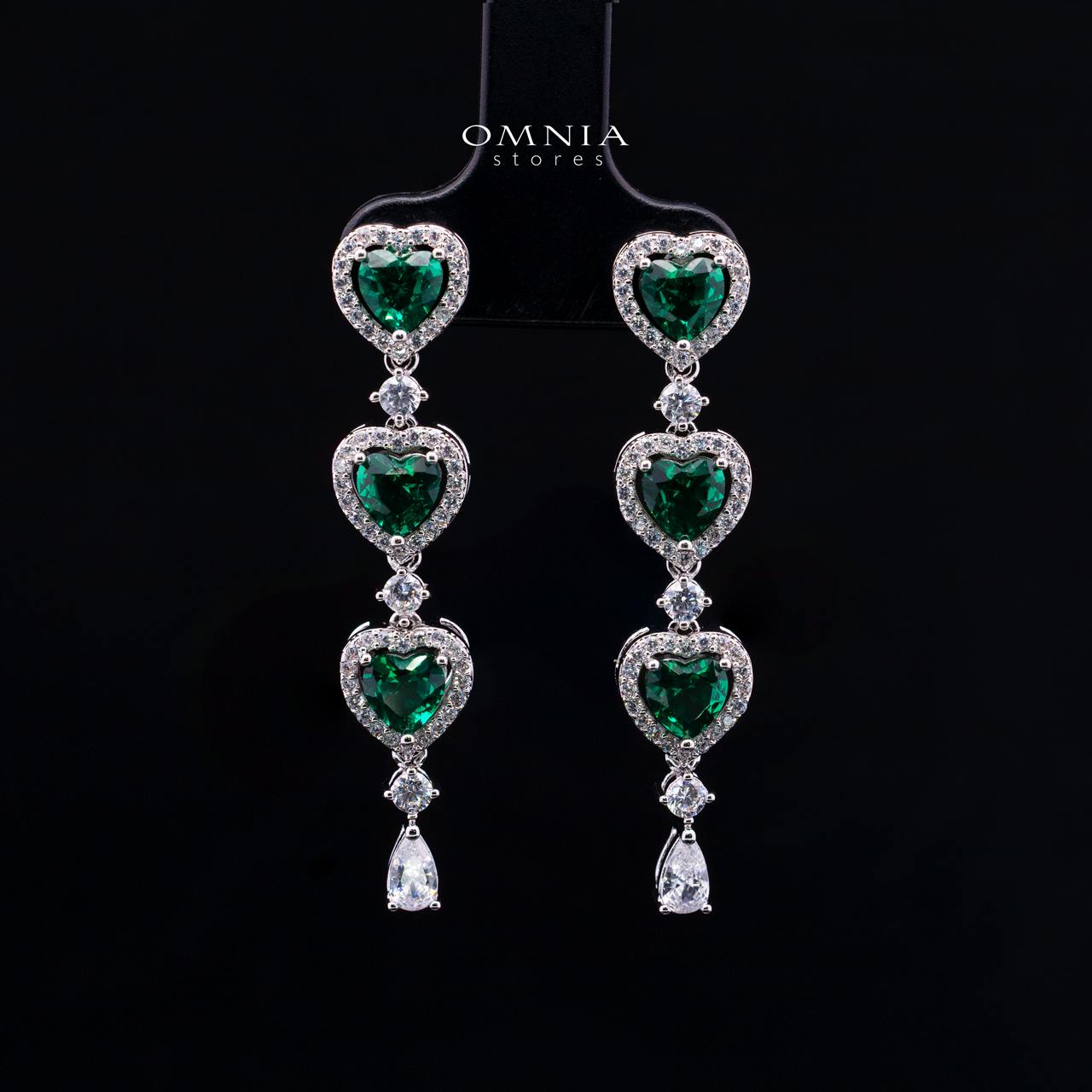 Talina Green Luxury Bridal Full Jewelry Set with High-Quality Premium Simulated Diamonds-Rhodium-Plated