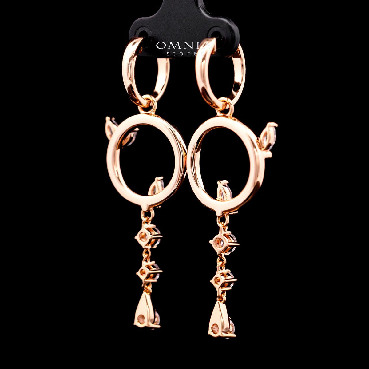 Stacey Rose Gold Premium Rhodium-Plated Alloy Earring with High-Quality Simulated Diamonds