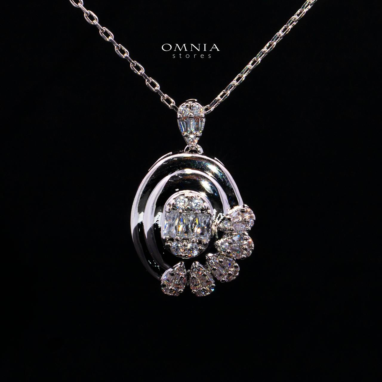 Raneesa White Luxury Jewelry Set – Necklace, Earrings & Ring with High-Quality Simulated Diamonds and Rhodium Plating