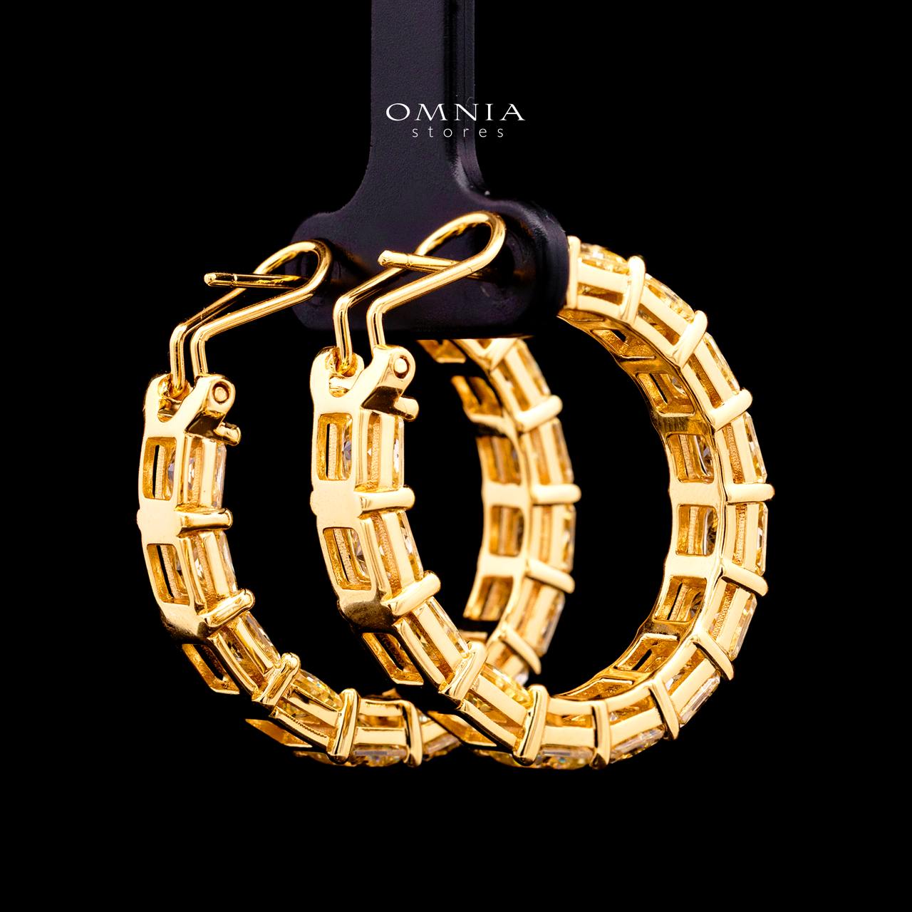 Omnia Selita Earrings 925 Silver In High Quality Simulated diamonds
