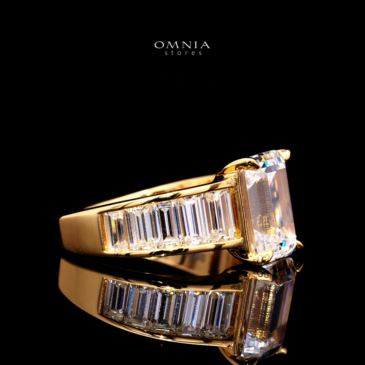 Elisse Gold-Plated Ring with Certified Premium Simulated Diamonds in 925 Sterling Silver - OMNIASTORES KSA