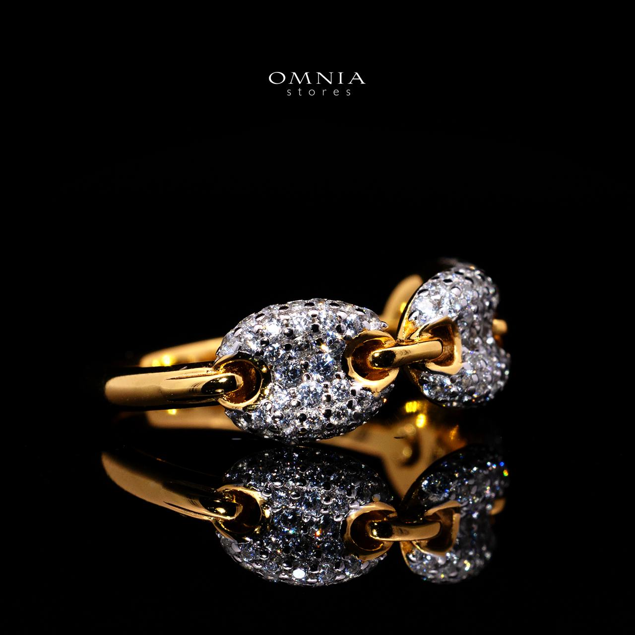 Esmelyn Gold-Plated Ring with Certified Premium Simulated Diamonds in 925 Sterling Silver - OMNIASTORES KSA