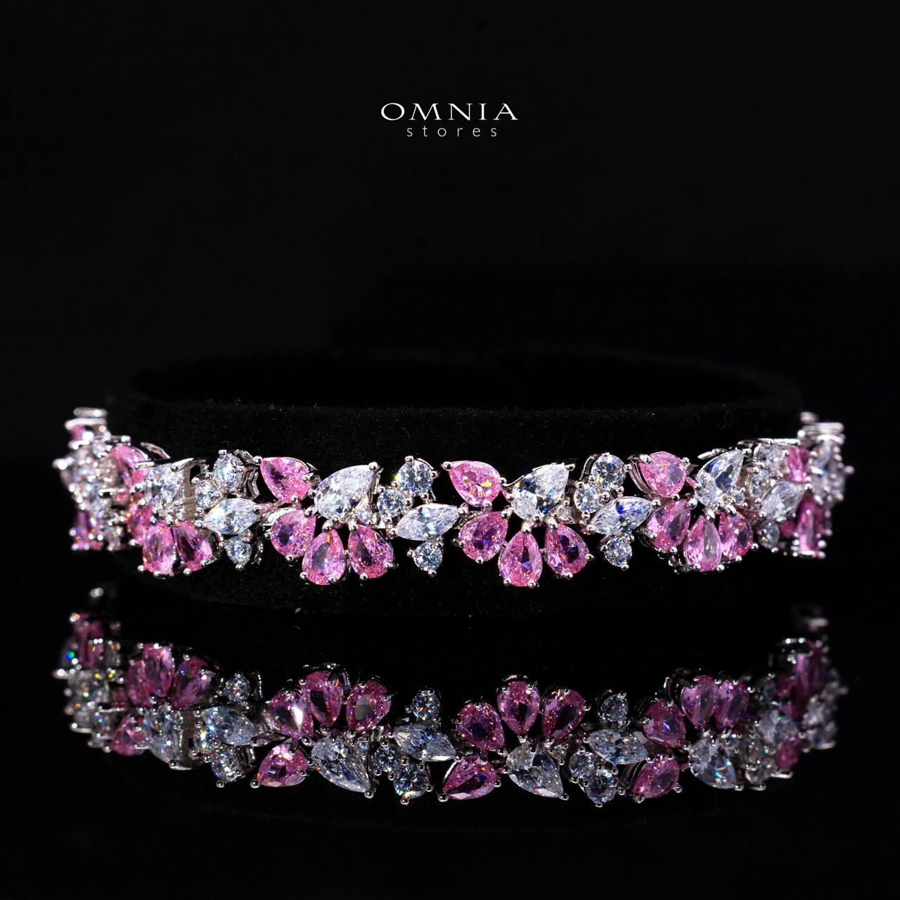 Safira Pink Luxury Bridal Full Jewelry Set with High-Quality Premium Simulated Diamonds
