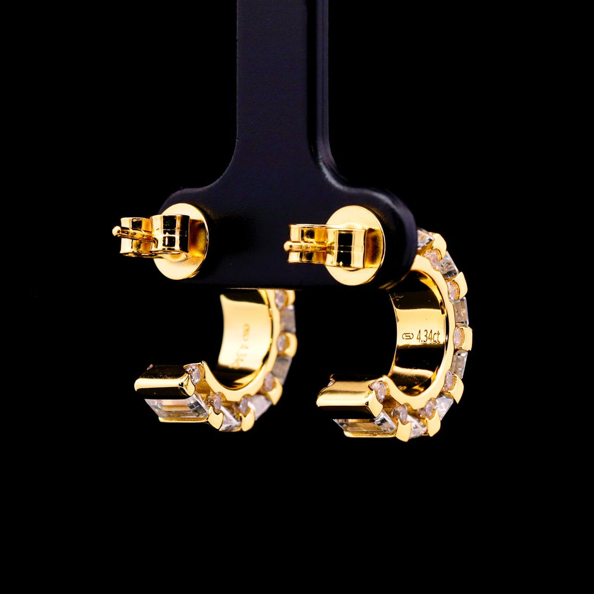 Lucinda Gold-Plated Earrings with Certificate | High-Quality Simulated Diamonds in 925 Sterling Silver