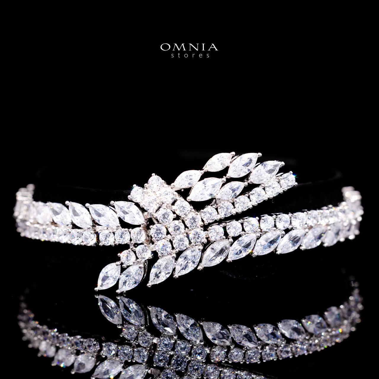 Omnia Fatma White Luxury Bridal Full Set in High Quality Zircon Stone in Rhodium Plated - OMNIASTORES KSA