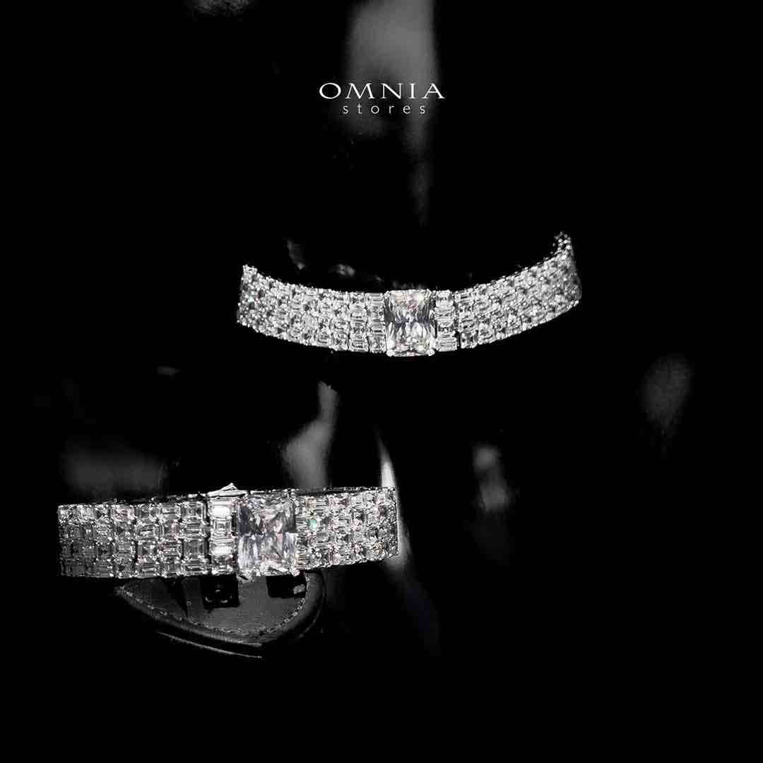 Omnia Zeina Silver Set in 925 Silver with High-Quality Simulated Diamonds