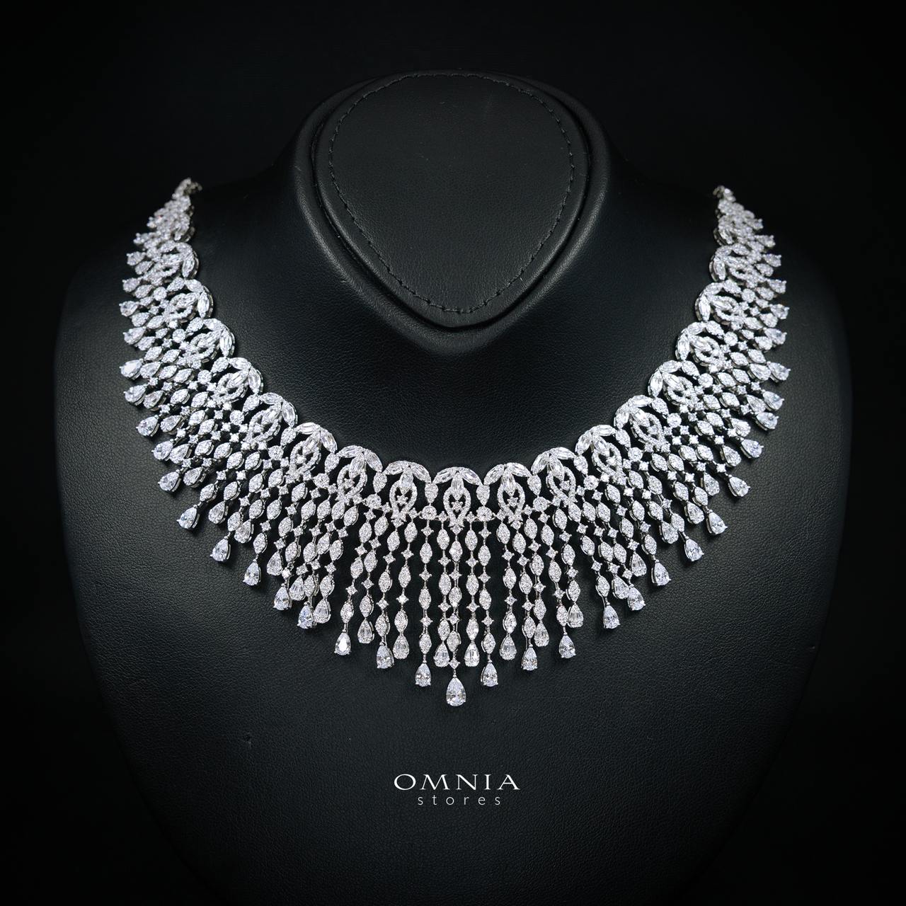 Cheryle White Bridal Full Set – Premium Rhodium Plated with High-Quality Zircon Stones